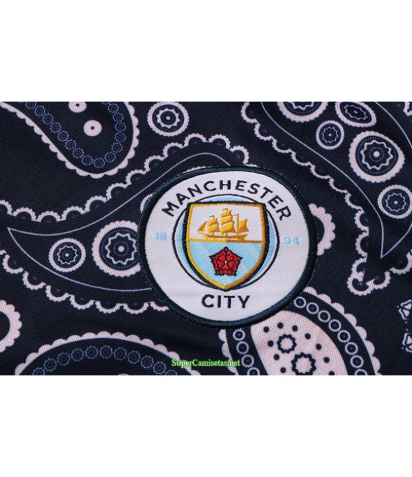 Tailandia Camiseta Kit De Entrenamiento Manchester City Polo Azul Marino 2021