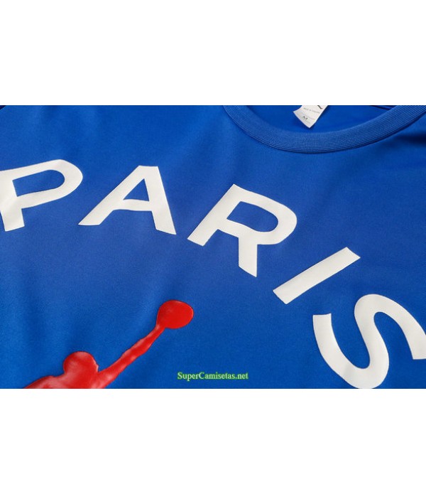 Tailandia Camiseta Kit De Entrenamiento Psg Jordan Azul 2021