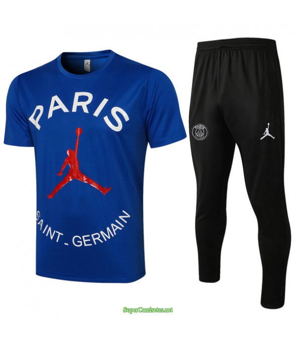 Tailandia Camiseta Kit De Entrenamiento Psg Jordan Azul 2021