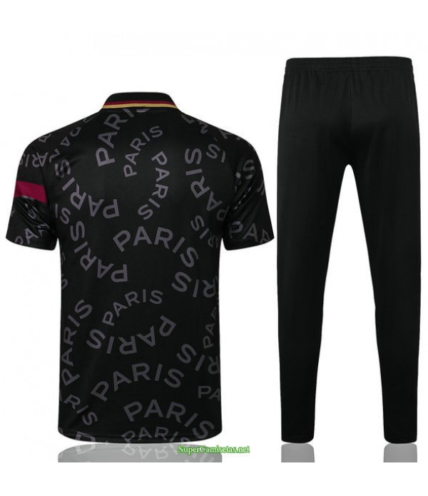 Tailandia Camiseta Kit De Entrenamiento Psg Jordan Polo Negro 2021