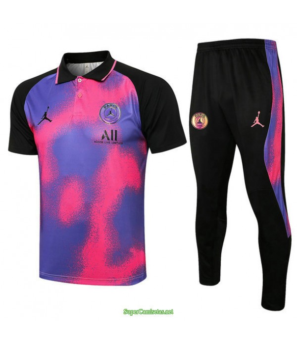 Tailandia Camiseta Kit De Entrenamiento Psg Jordan Polo Rosa 2021