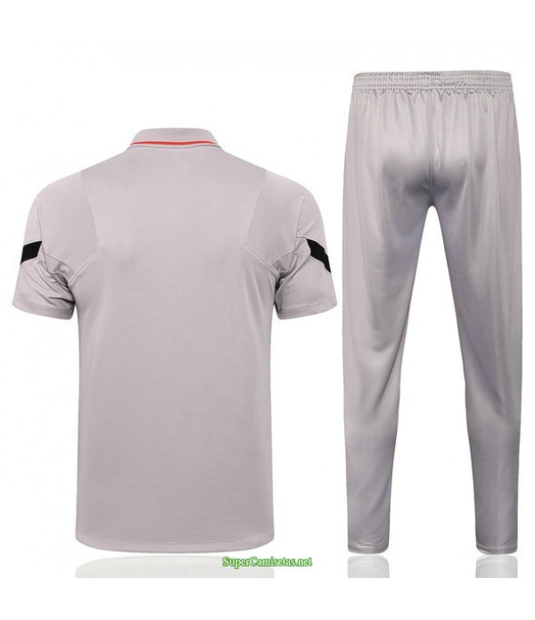 Tailandia Camiseta Kit De Entrenamiento Psg Polo Gris Claro 2021