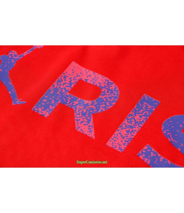 Tailandia Camiseta Kit De Entrenamiento Paris Psg Jordan Polo Rojo 2021