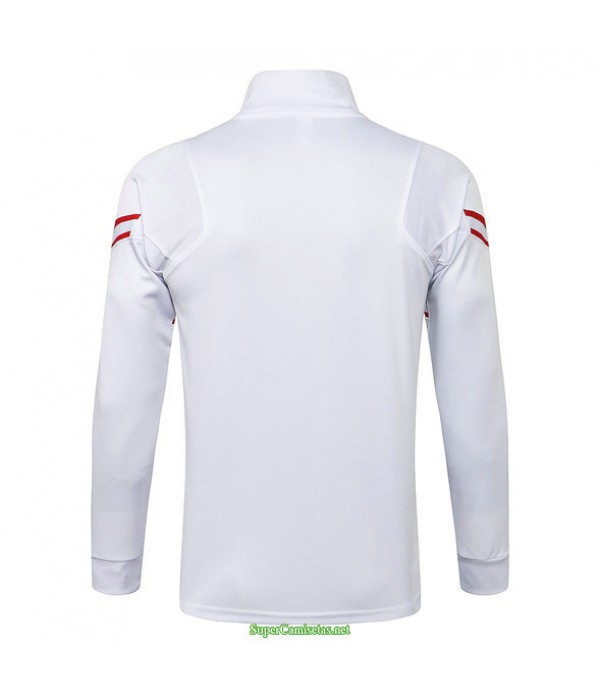 Tailandia Camiseta Psg Jordan Chaqueta Blanco Cuello Alto 2021