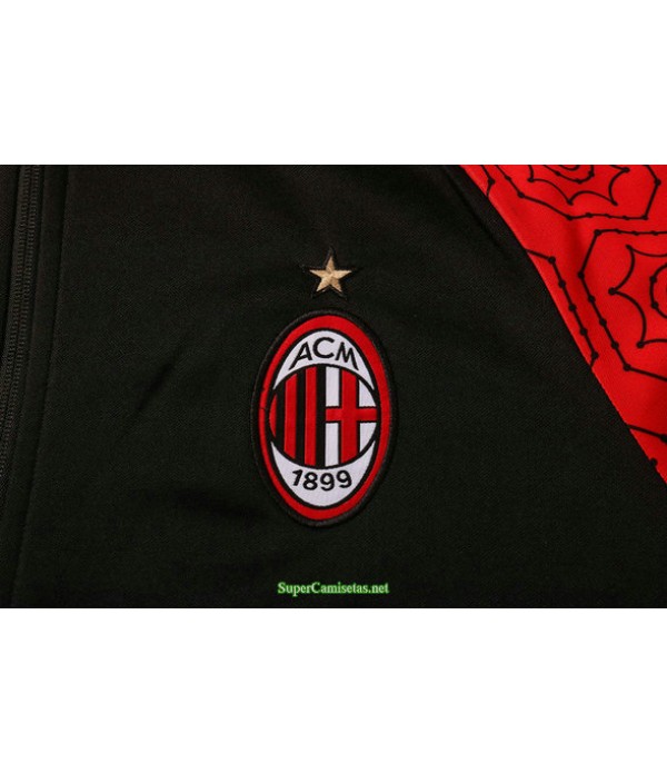 Tailandia Chandal Con Capucha Ac Milan Negro 2021