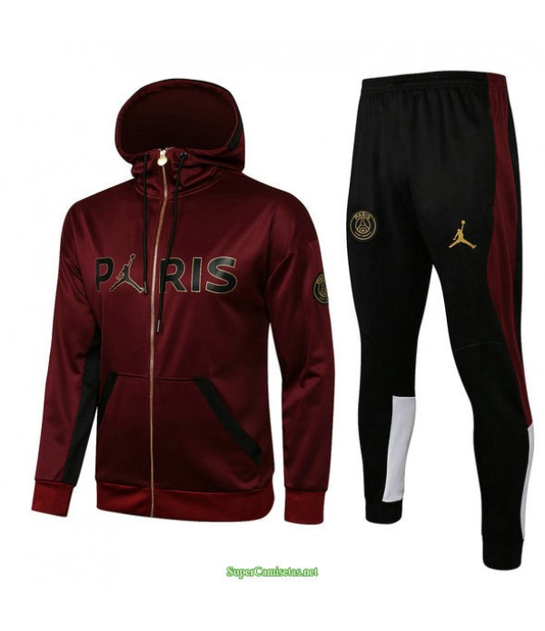Tailandia Chandal Con Capucha Psg Jordan Granate 2021