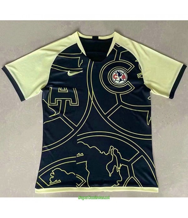 Tailandia Equipacion Camiseta Club America Pre Match Entrenamiento Amarillo/negro 2021
