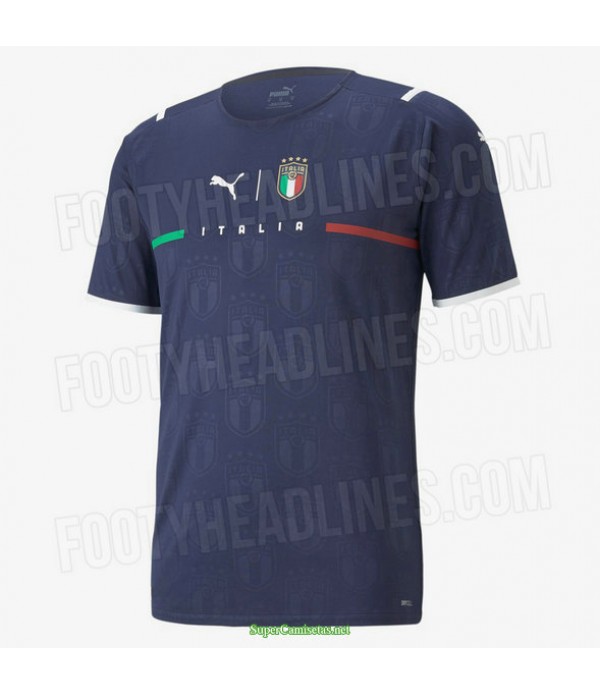 Tailandia Equipacion Camiseta Italia Portero Azul 2021