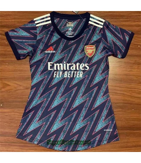 Tailandia Equipacion Camiseta Arsenal Femme Azul 2021 2022