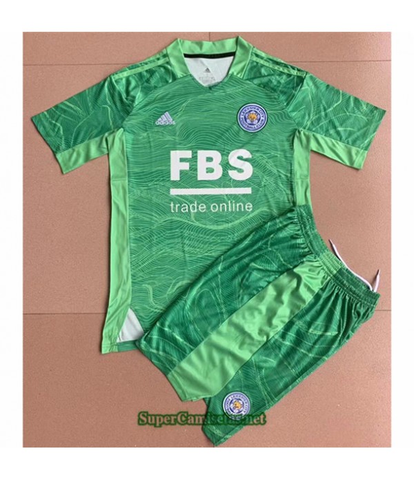 Tailandia Portero Equipacion Camiseta Leicester City Enfant Verde 2021 2022
