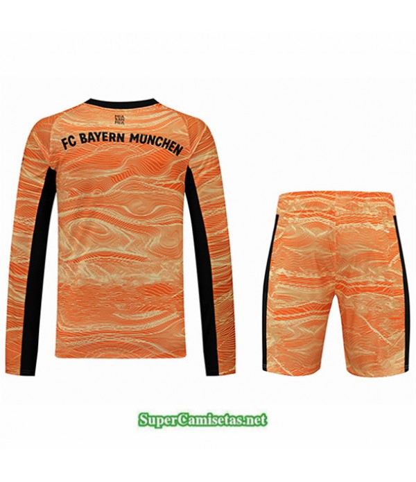 Tailandia Portero Equipacion Kit De Camiseta Bayern Munich Manga Larga Naranja 2021 2022