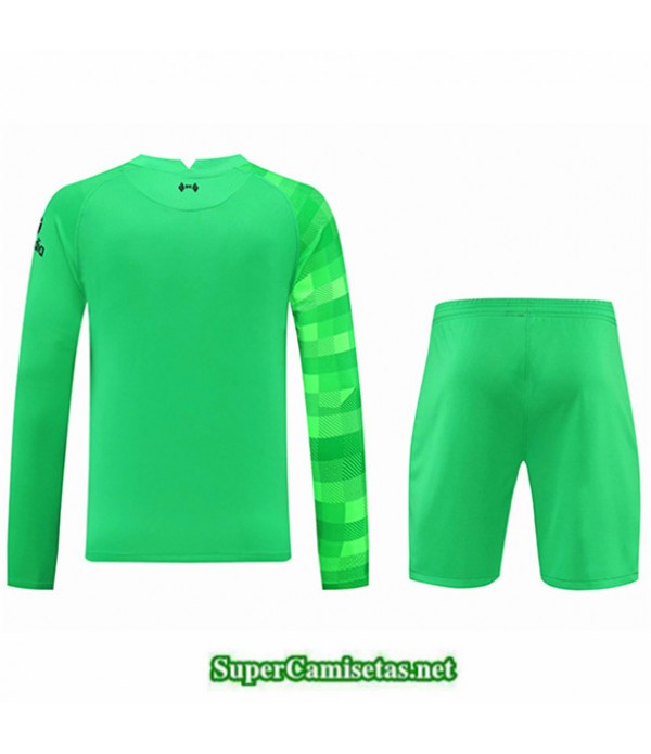 Tailandia Portero Equipacion Kit De Camiseta Liverpool Manga Larga Verde 2021 2022