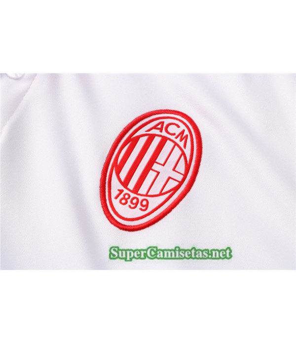 Tailandia Camiseta Kit De Entrenamiento Ac Milan Polo Blanco 2021/22