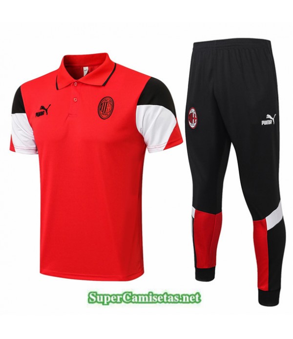 Tailandia Camiseta Kit De Entrenamiento Ac Milan Polo Rojo 2021/22