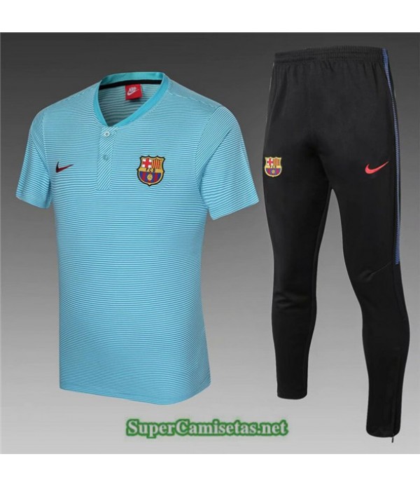 Tailandia Camiseta Kit De Entrenamiento Barcelona Polo Azul Claro 2021/22
