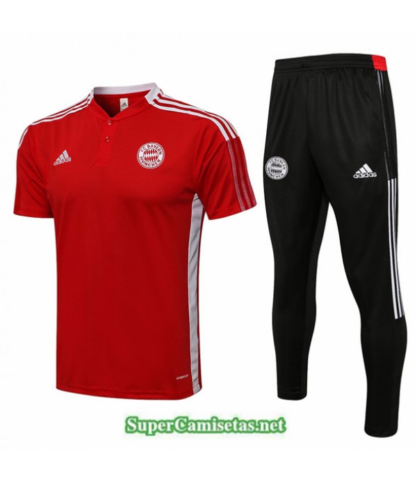 Tailandia Camiseta Kit De Entrenamiento Bayern Munich Polo Rojo 2021/22