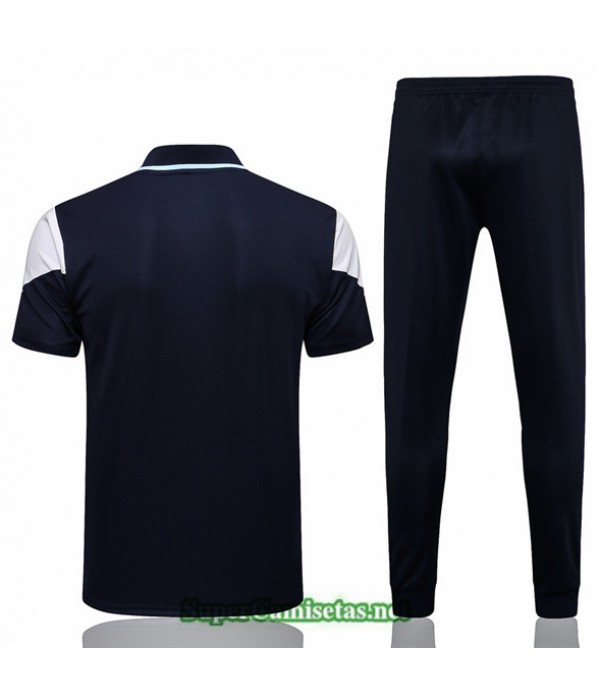 Tailandia Camiseta Kit De Entrenamiento Manchester City Polo Azul Oscuro 2021/22