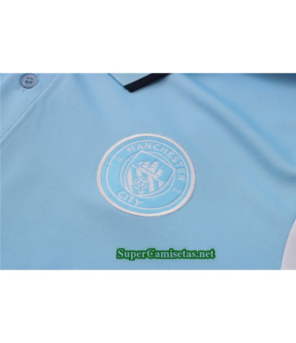 Tailandia Camiseta Kit De Entrenamiento Manchester City Polo Azul Claro 2021/22