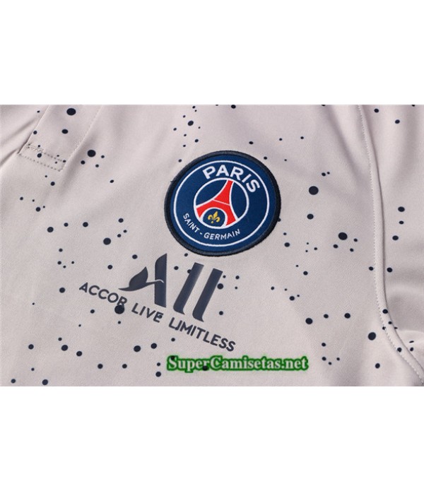 Tailandia Camiseta Kit De Entrenamiento Psg Polo Gris Claro 2021/22