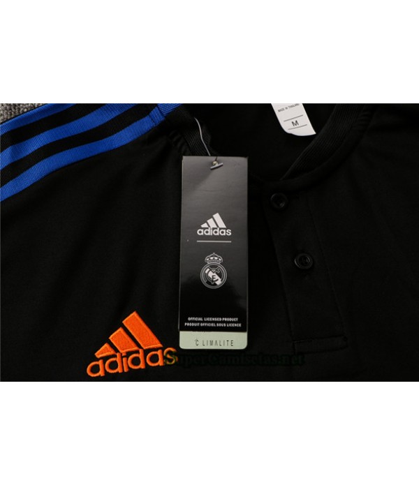 Tailandia Camiseta Kit De Entrenamiento Real Madrid Polo Negro 2021/22