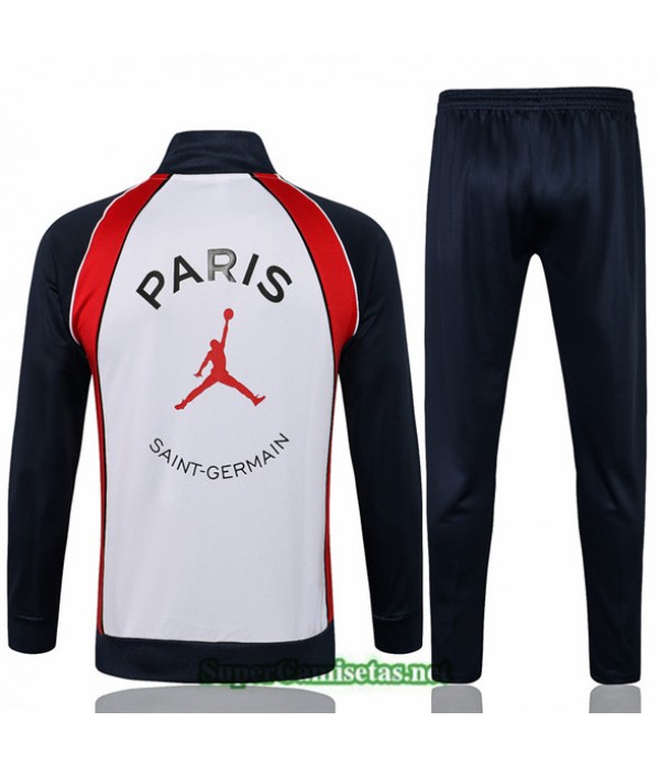 Tailandia Chaqueta Chandal Jordan Psg Blanco/azul Marino 2021/22 Col Haut
