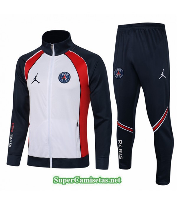 Tailandia Chaqueta Chandal Jordan Psg Blanco/azul Marino 2021/22 Col Haut