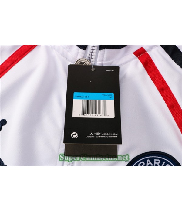 Tailandia Chaqueta Chandal Jordan Psg Blanco/rojo 2021/22 Col Haut