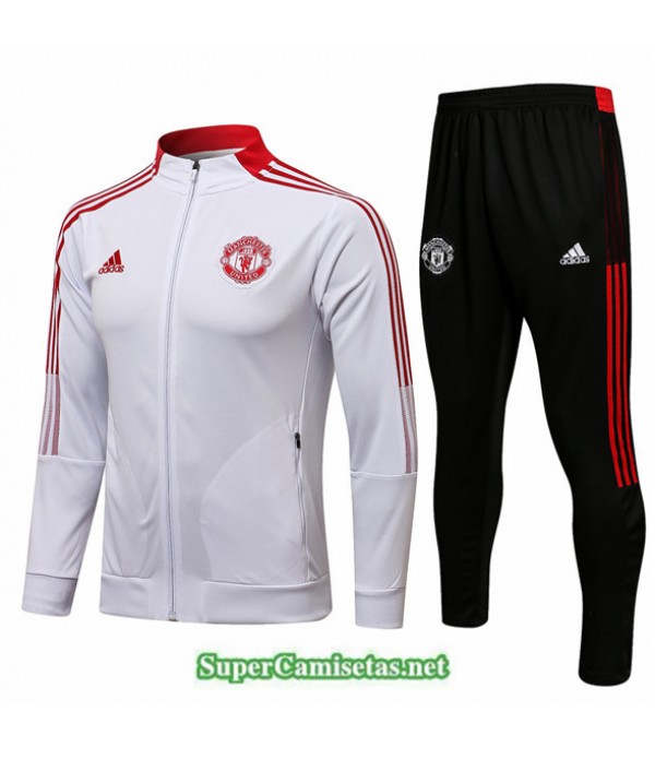 Tailandia Chaqueta Chandal Manchester United Blanc...