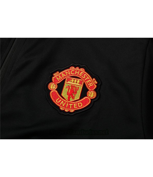 Tailandia Chaqueta Chandal Manchester United Negro/blanco Col Haut 2021/22