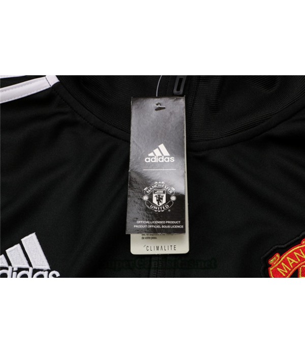 Tailandia Chaqueta Chandal Manchester United Negro/blanco Col Haut 2021/22