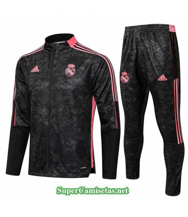 Tailandia Chaqueta Chandal Real Madrid Negro/rojo 2021/22 Col Haut