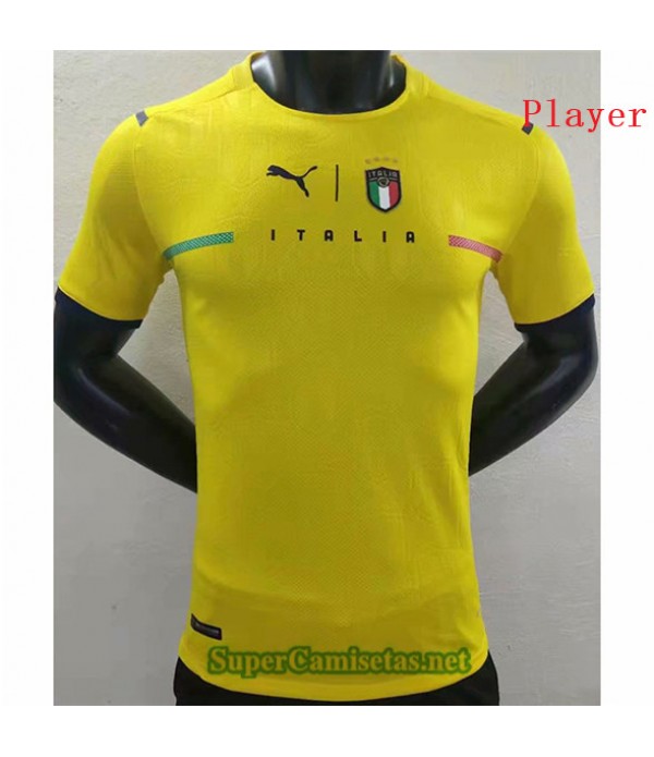 Tailandia Equipacion Camiseta Player Version Italia Amarillo Goalie 2021/22