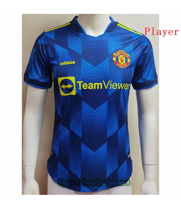 Tailandia Equipacion Camiseta Player Version Manchester United Azul 2020/21