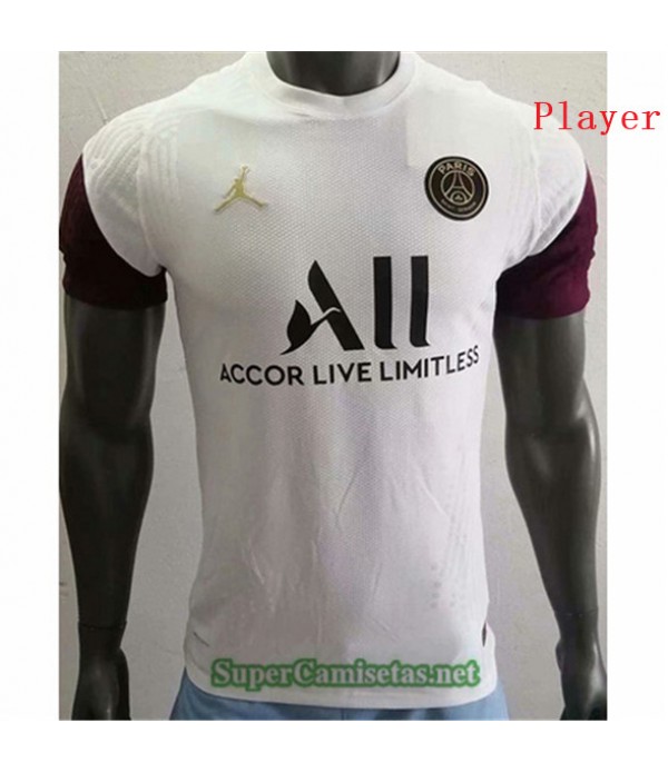 Tailandia Equipacion Camiseta Player Version Psg Jordan Blanco 2020/21