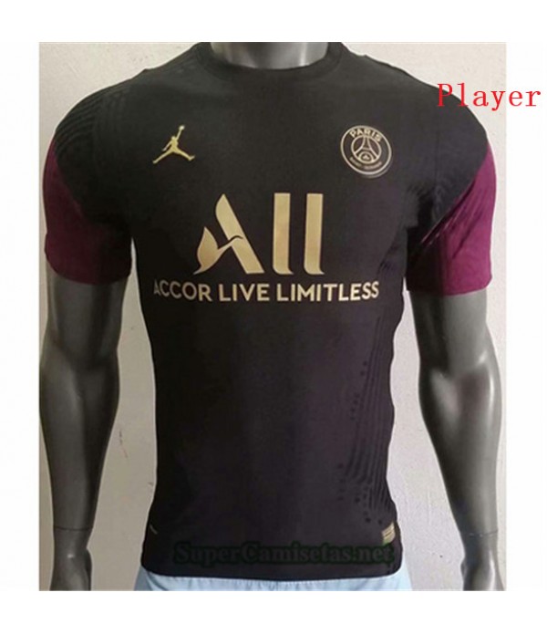Tailandia Equipacion Camiseta Player Version Psg Jordan Negro 2020/21
