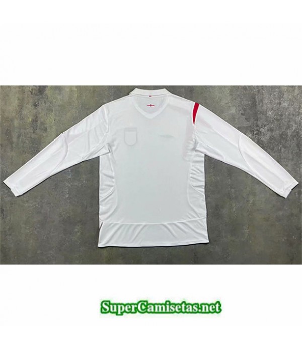 Tailandia Prima Equipacion Camiseta Inglaterra Hombre Manga Larga Blanco 2006