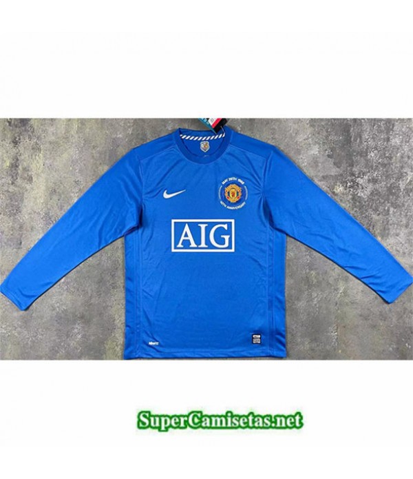 Tailandia Seconda Equipacion Camiseta Manchester United Hombre Manga Larga 2007 08