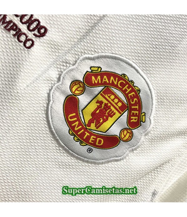 Tailandia Seconda Equipacion Camiseta Manchester United Hombre Manga Larga 2008 09