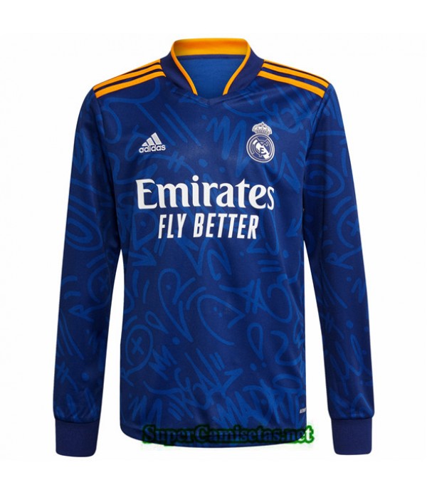 Tailandia Seconda Equipacion Camiseta Real Madrid Manga Larga 2021/22