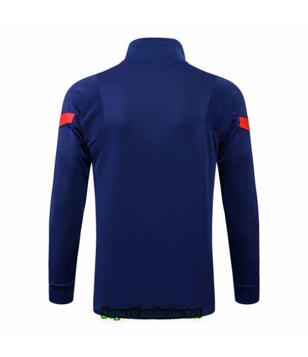 Tailandia Camiseta Barcelona Chaqueta Azul Cuello Alto 2021