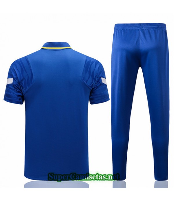 Tailandia Camiseta Kit De Entrenamiento Barcelona Polo Azul 2021