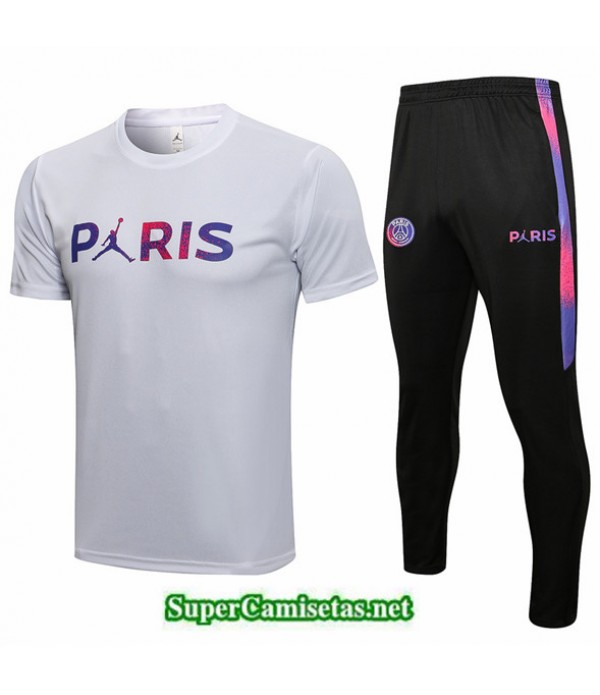 Tailandia Camiseta Kit De Entrenamiento Jordan Psg Blanco Paris 2021