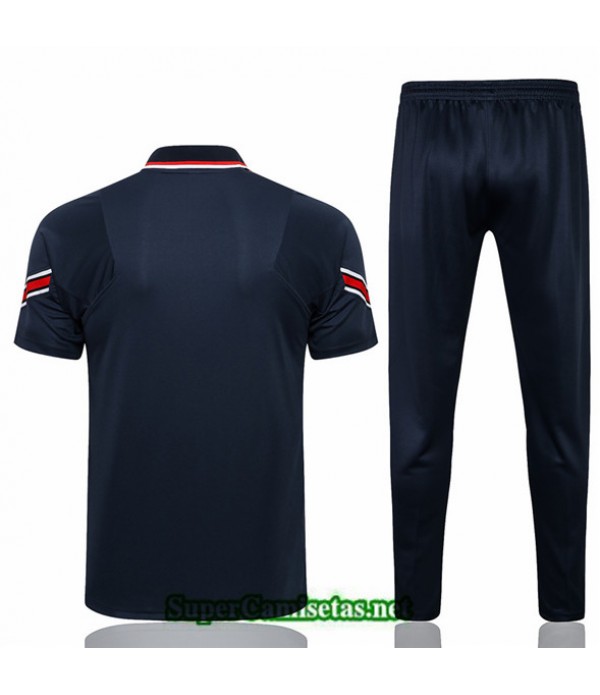 Tailandia Camiseta Kit De Entrenamiento Jordan Psg Polo Azul Marino 2021