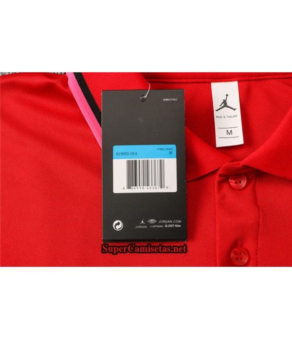 Tailandia Camiseta Kit De Entrenamiento Jordan Psg Polo Rojo 2021