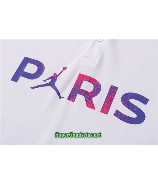 Tailandia Camiseta Kit De Entrenamiento Jordan Psg Paris Polo Blanco 2021