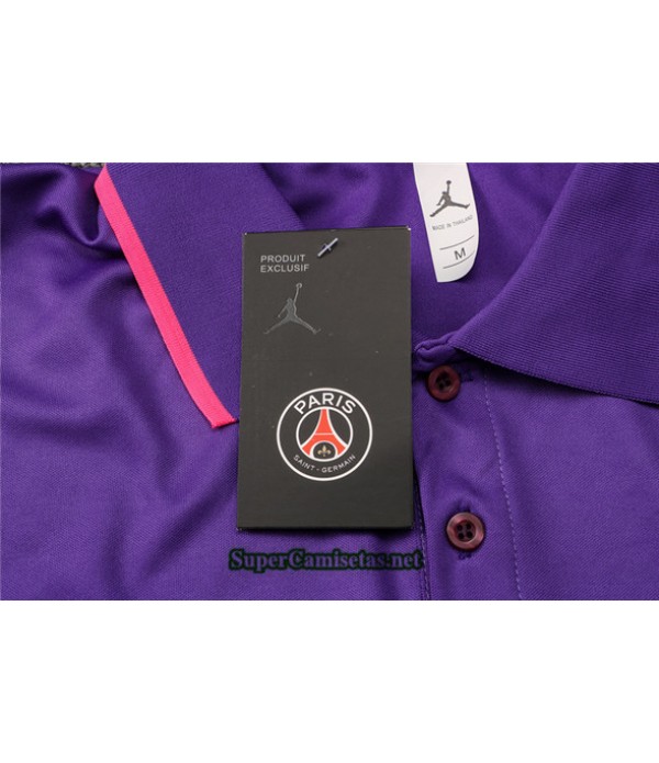 Tailandia Camiseta Kit De Entrenamiento Jordan Psg Paris Polo Púrpura 2021