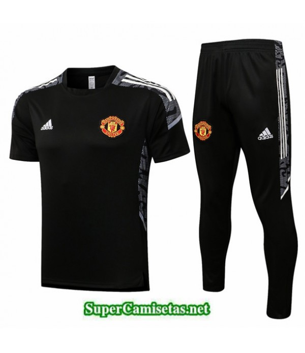 Tailandia Camiseta Kit De Entrenamiento Manchester United Liga De Campeones Negro/blanco 2021