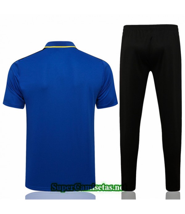 Tailandia Camiseta Kit De Entrenamiento Manchester United Polo Liga De Campeones Azul/amarillo 2021