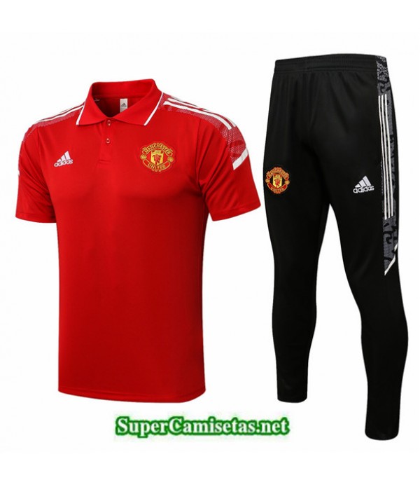 Tailandia Camiseta Kit De Entrenamiento Manchester United Polo Liga De Campeones Rojo/blanco 2021