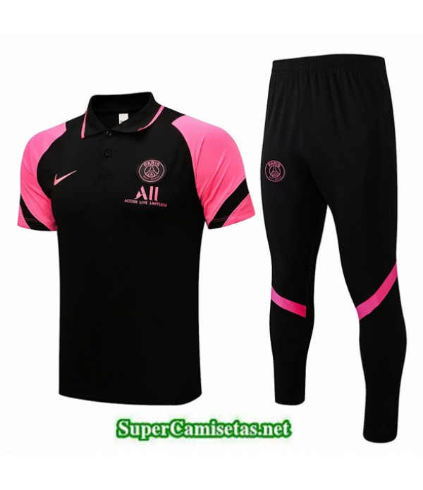 Tailandia Camiseta Kit De Entrenamiento Psg Polo Negro/rosa 2021
